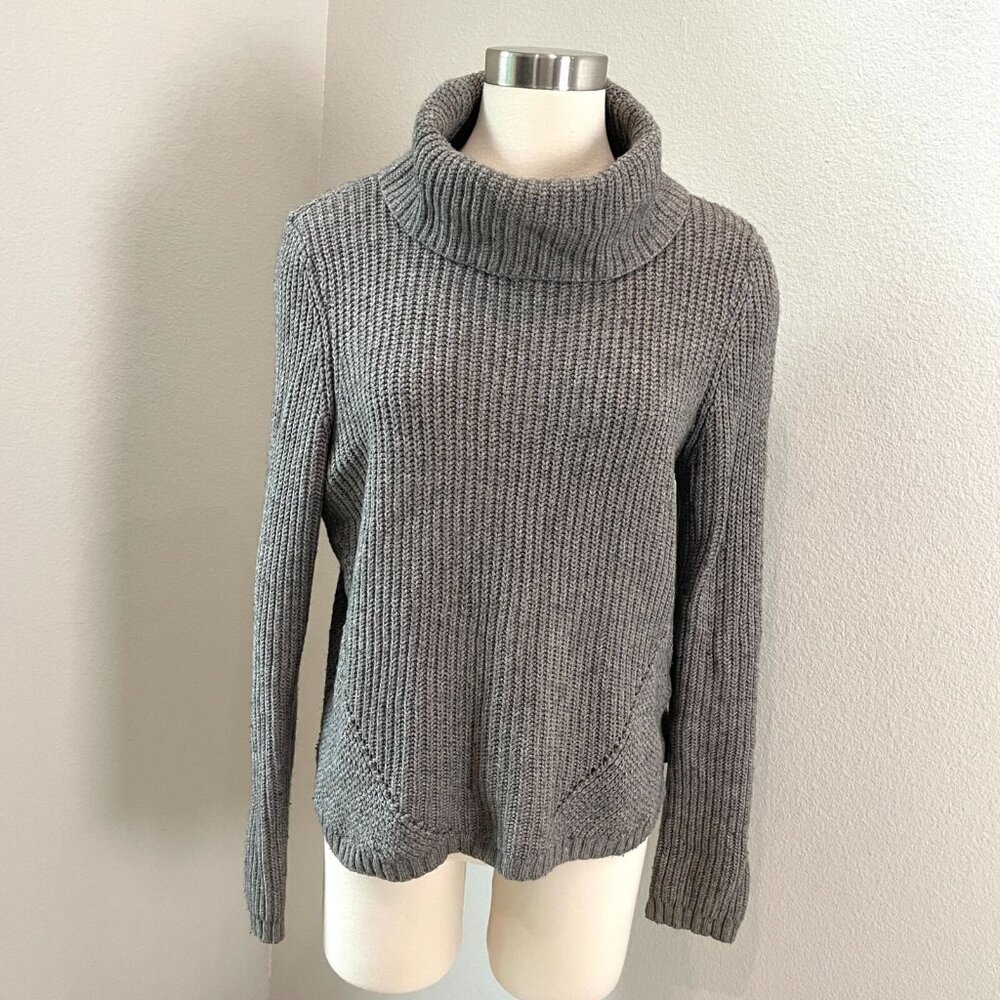 Anthropologie Moth Womens XL Gray Turtleneck Sweater Hi Low Pullover Knit Top